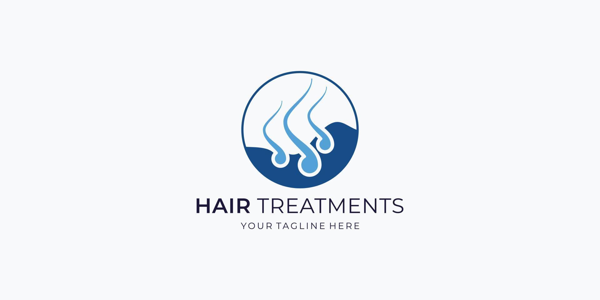 hair treatments logo design. detail illustration isolated on white background vector