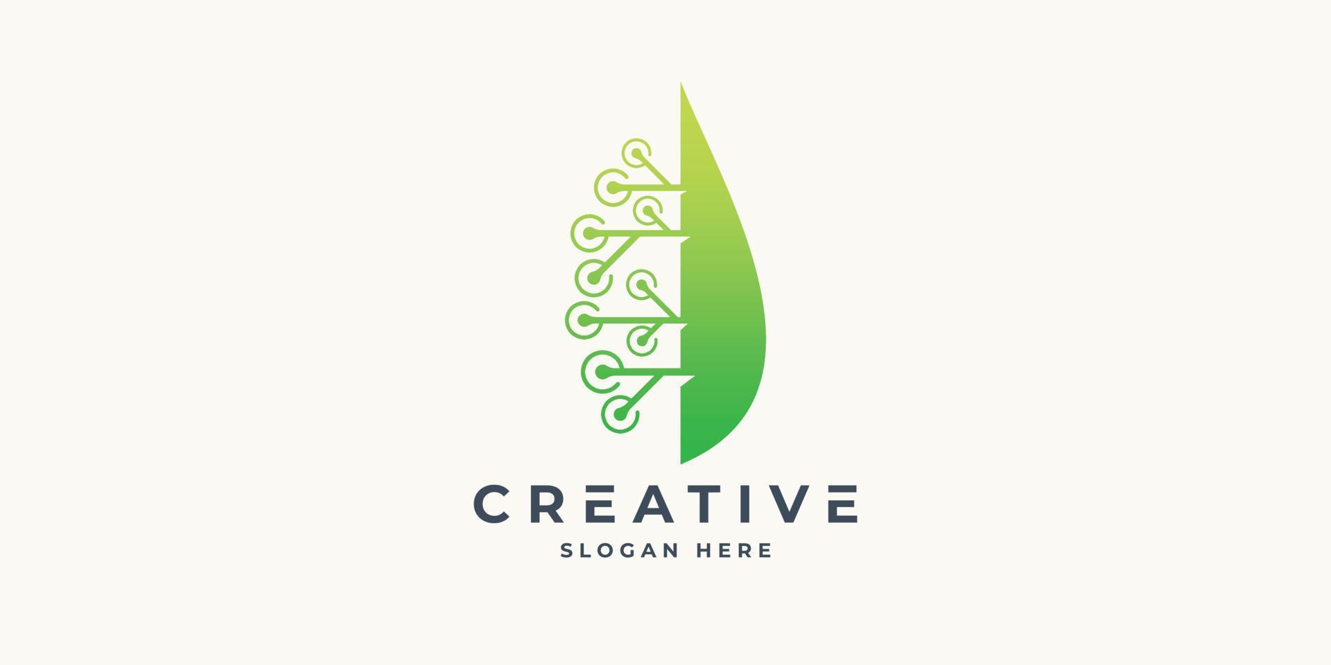 Bio technology logo design vector illustration. Suitable for business and technology logotype sign