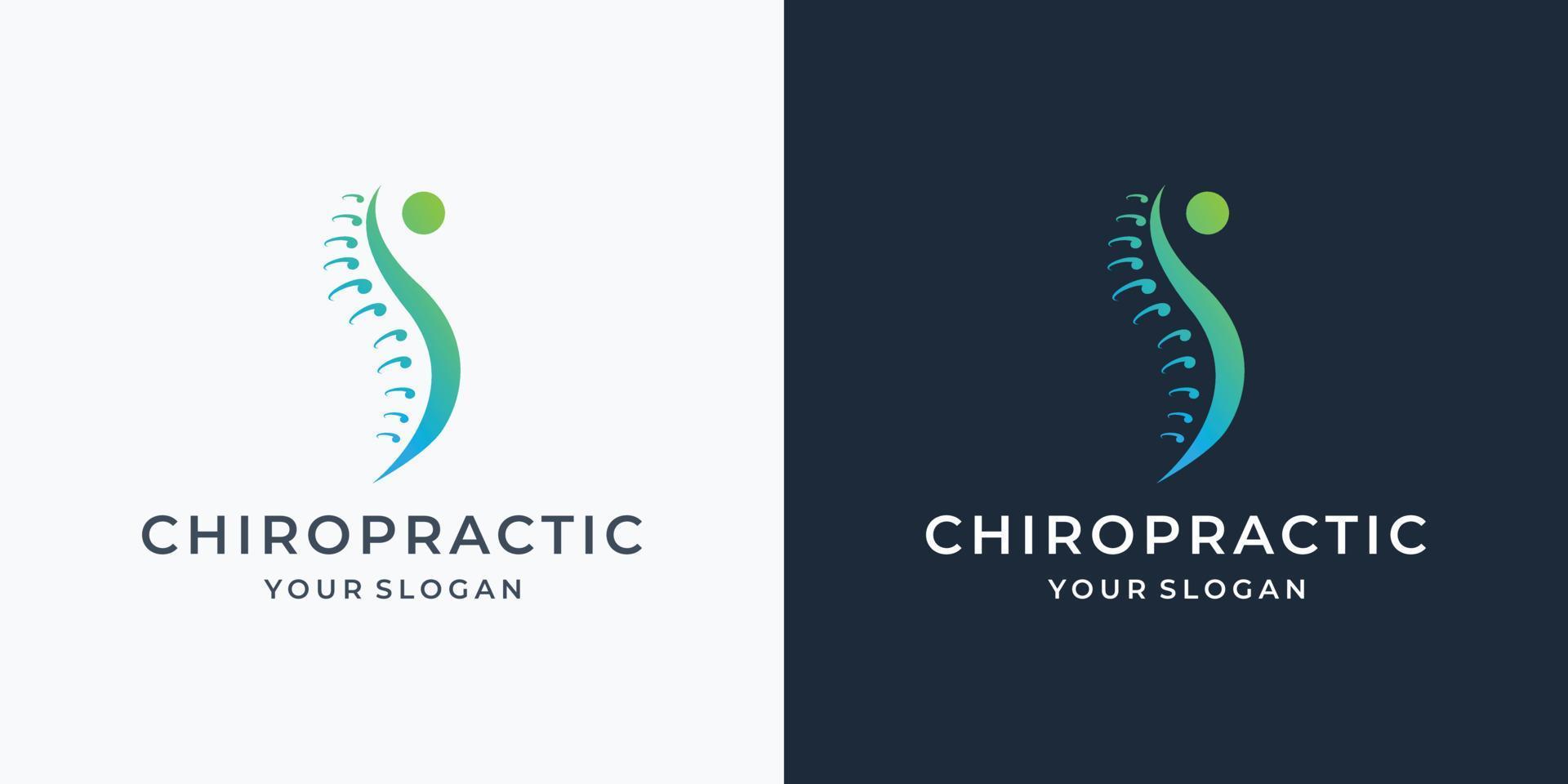 Chiropractic, massage, back pain and osteopathy icon logo design template vector
