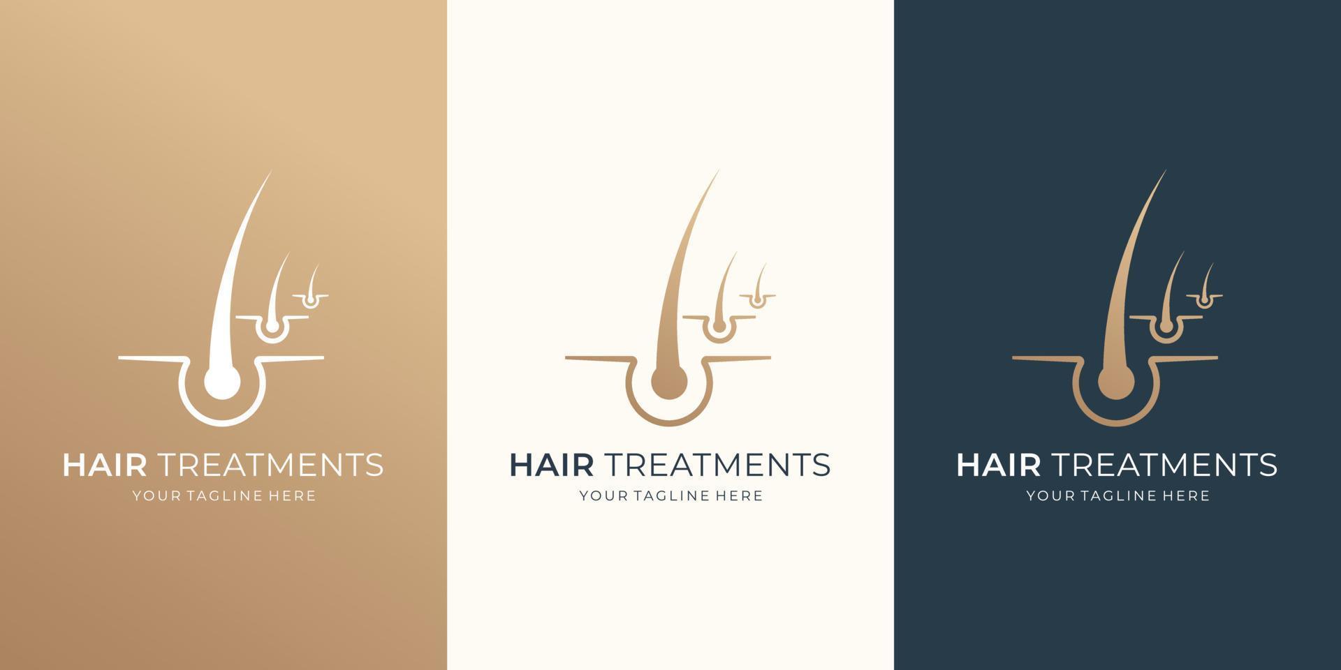 minimalist Hair care dermatology logo design. Hair care treatment. Anti-dandruff flakes for shampoo. vector