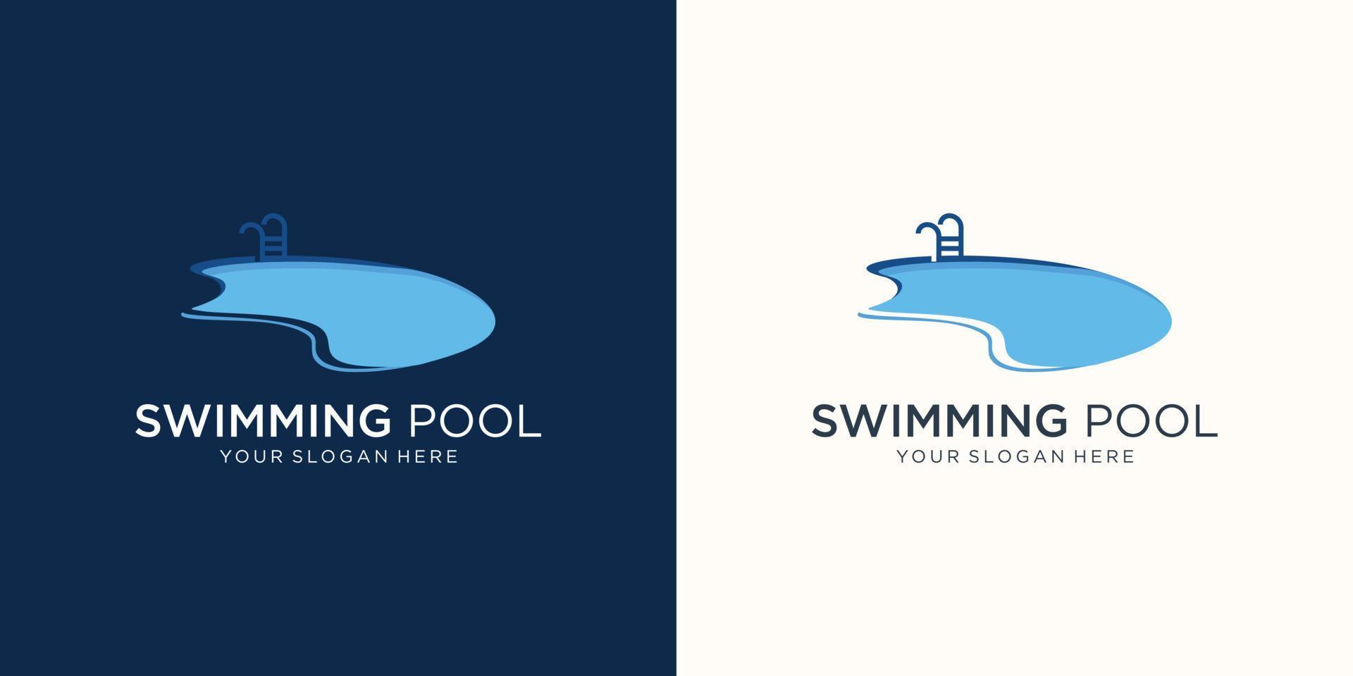 concepto de diseño de símbolo de signo de icono de logotipo simple de piscina. ilustración vectorial vector