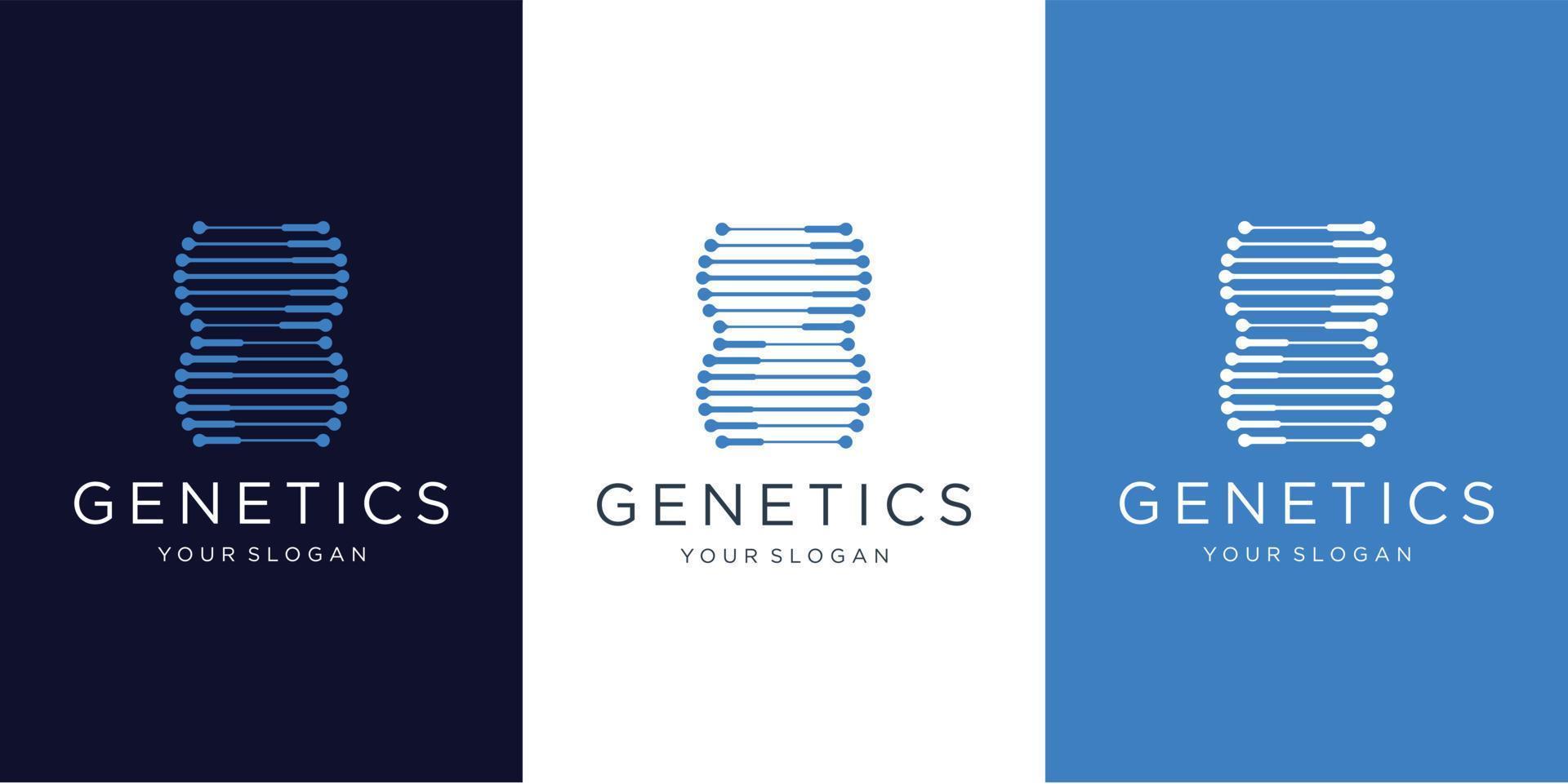 Vector DNA logo design. genetic DNA vector illustration concept for logo, sign, symbol design
