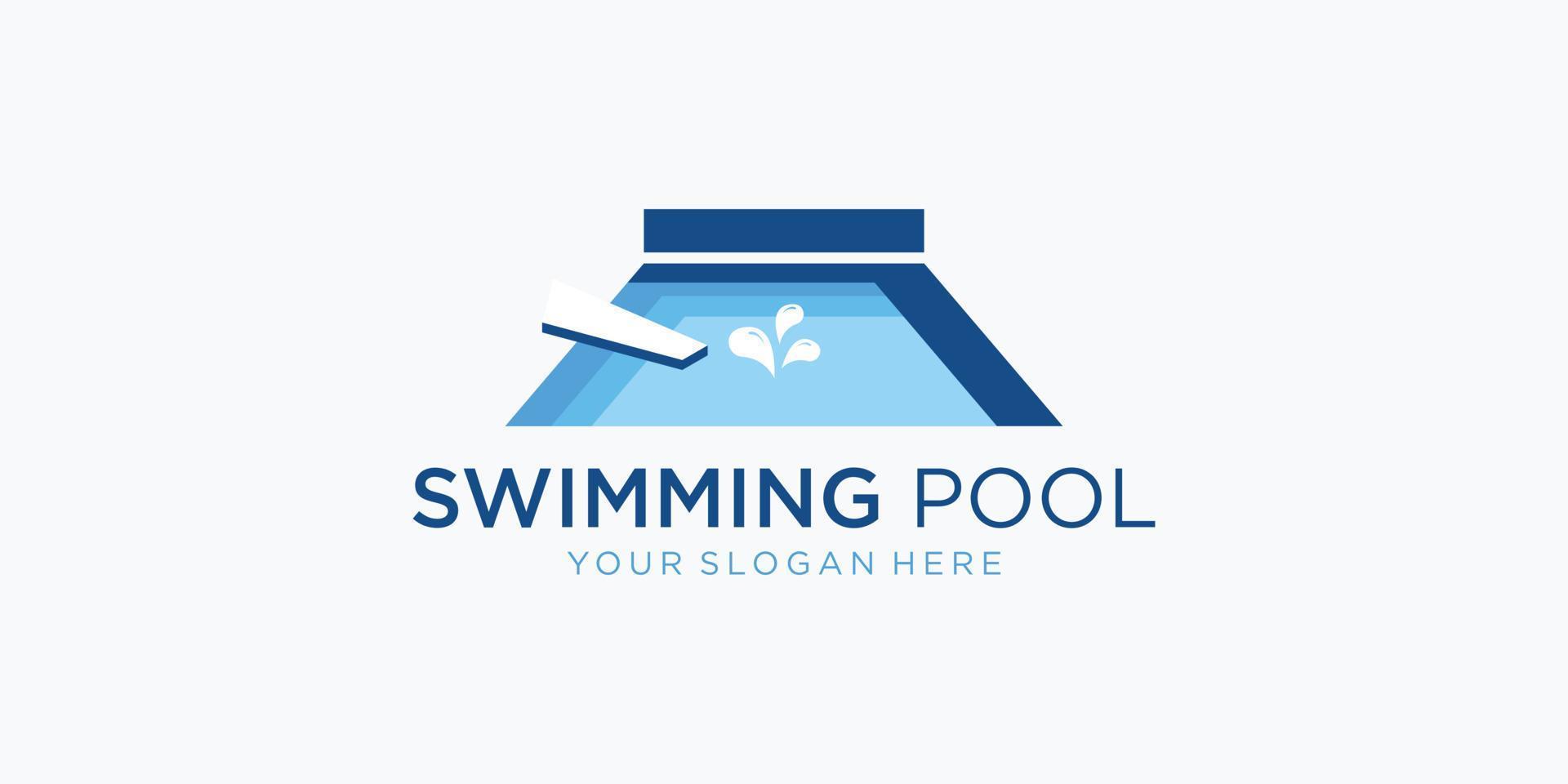 servicio de piscina, vector de diseño de logotipo acuático. diseño del logotipo del símbolo de natación.