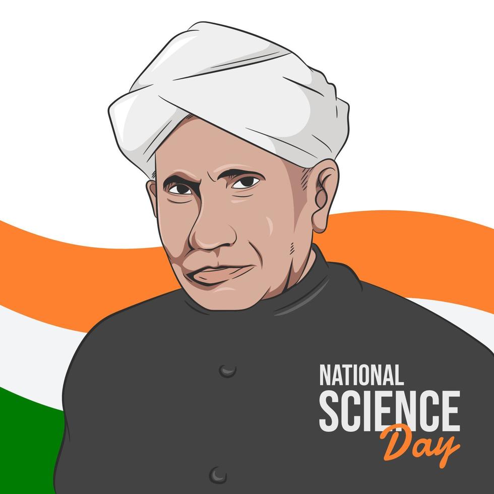 Scientist C V Raman, Indian national science day vector