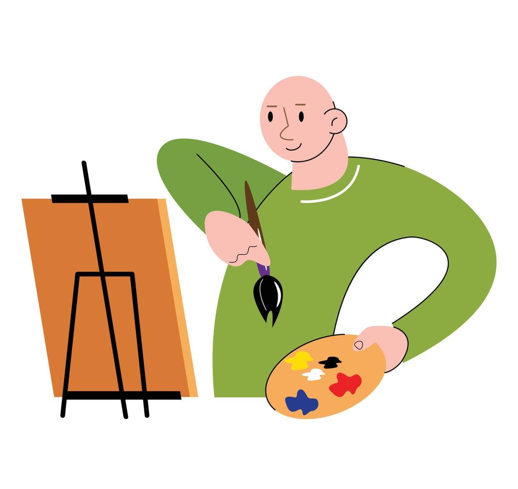 personaje gente pintando ilustración vectorial vector