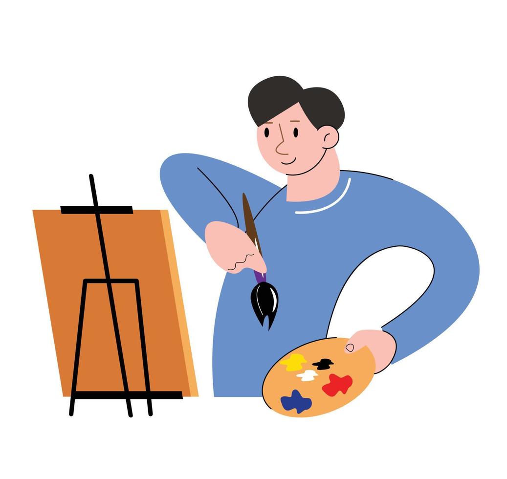 personaje gente pintando ilustración vectorial vector