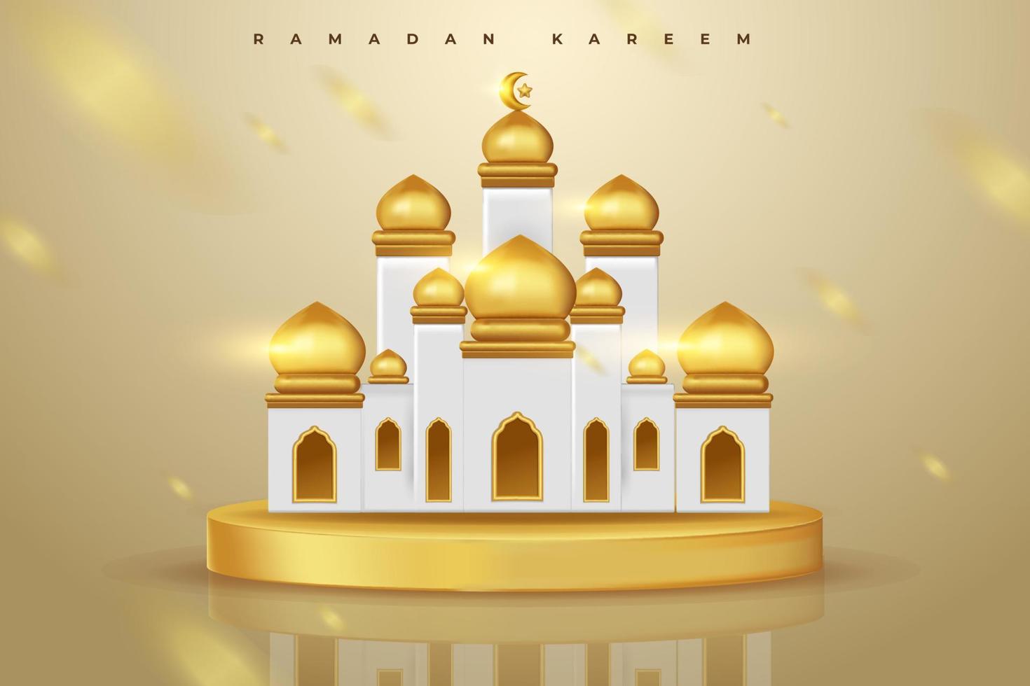 Fondo de tarjeta de felicitación ramadan kerem con ilustración de vector de ornamento islámico
