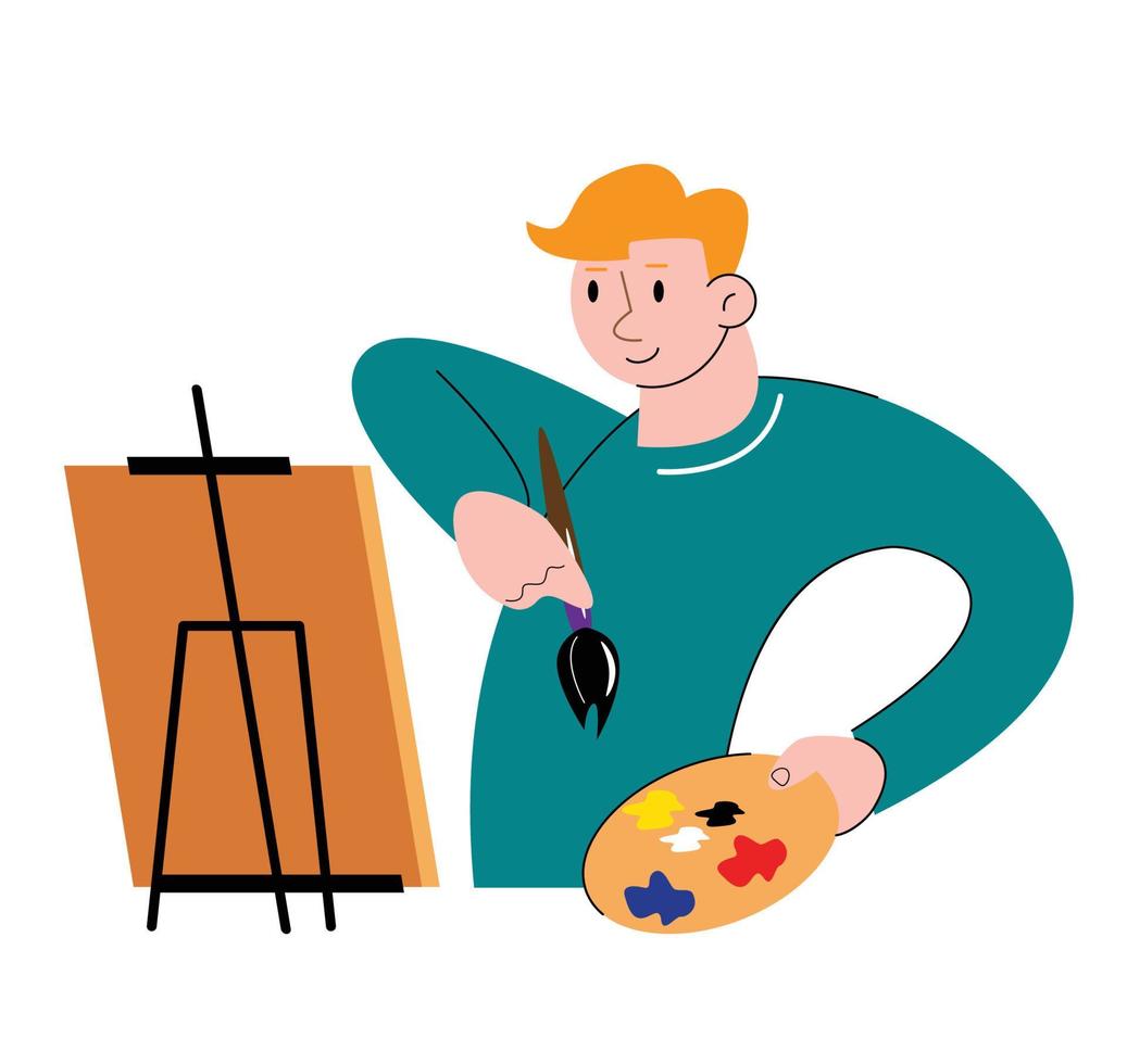 personaje gente pintando ilustración vectorial vector