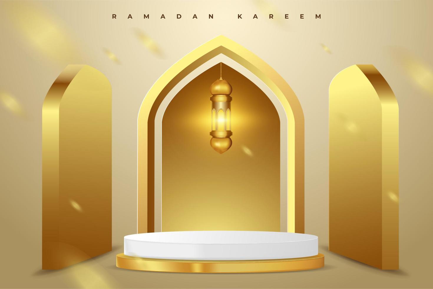 Fondo de tarjeta de felicitación ramadan kareem con ilustración de vector de ornamento islámico