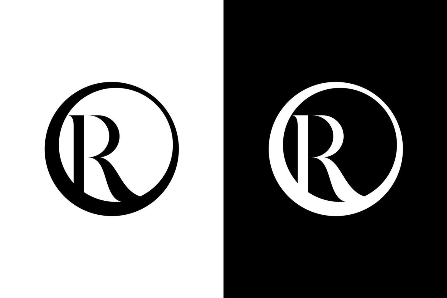 business logo monogram r simple letter initial black and white icon illustration style Designs templates vector