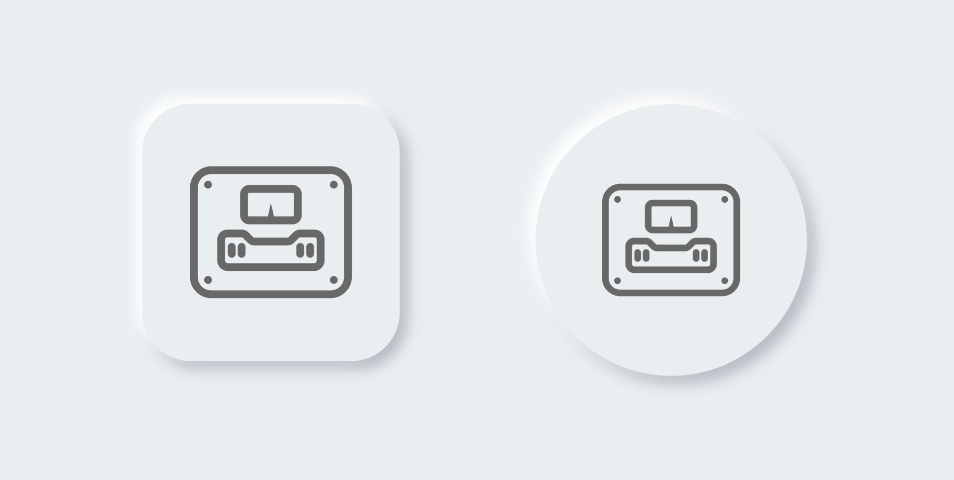 Weight scale line icon in neomorphic design style. Measurement signs vector illustration.