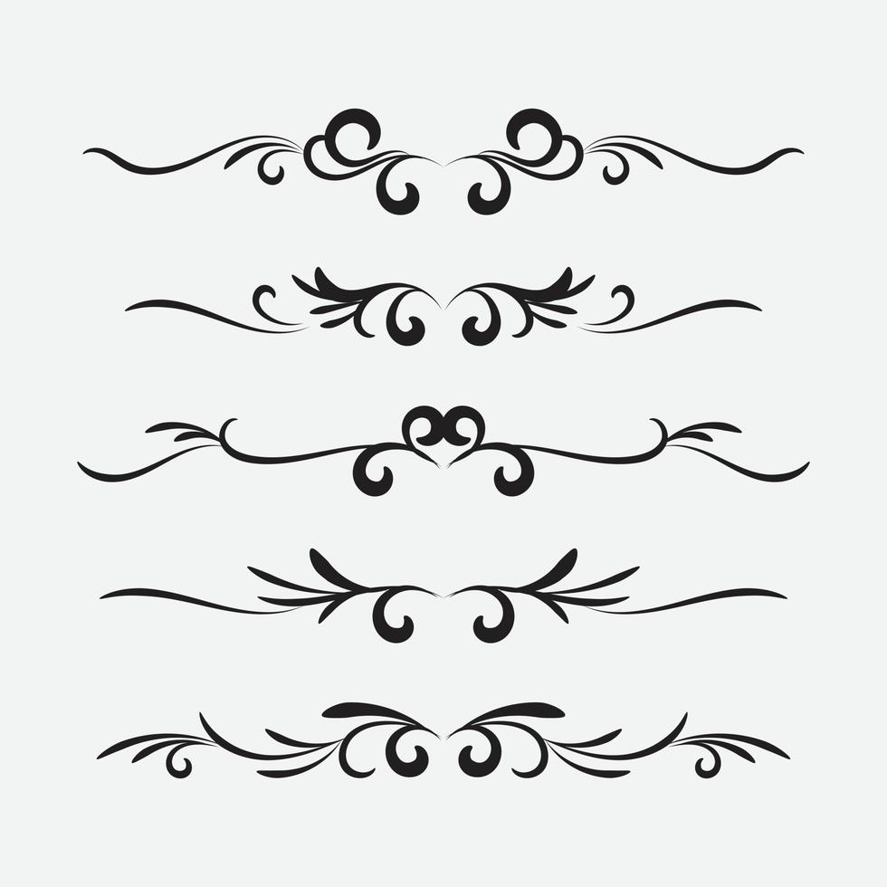 free set of vintage frames with beautiful filigree, decorative borders, text divider, page divider, vector illustration