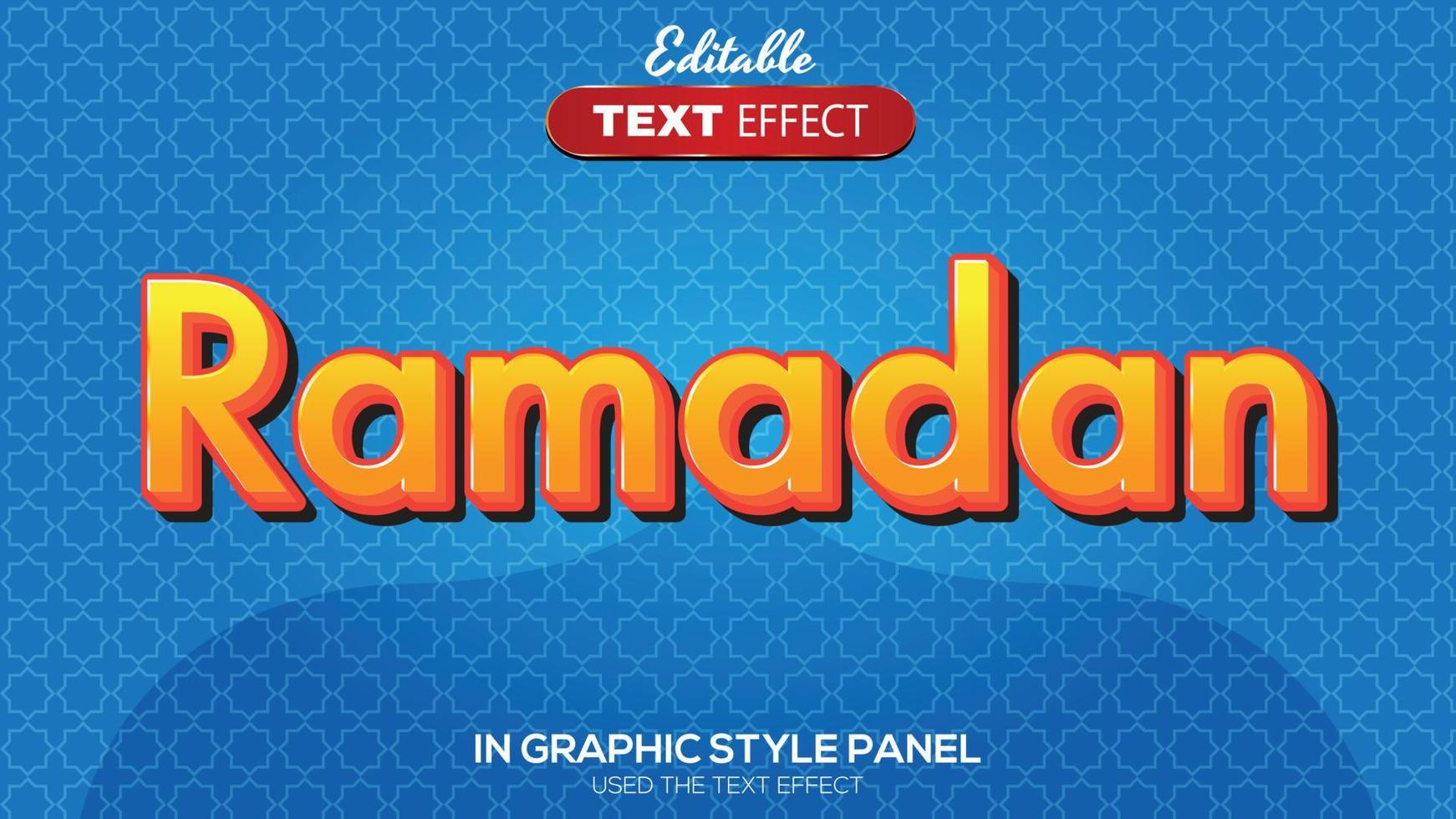 3D editable text effect ramadan theme vector