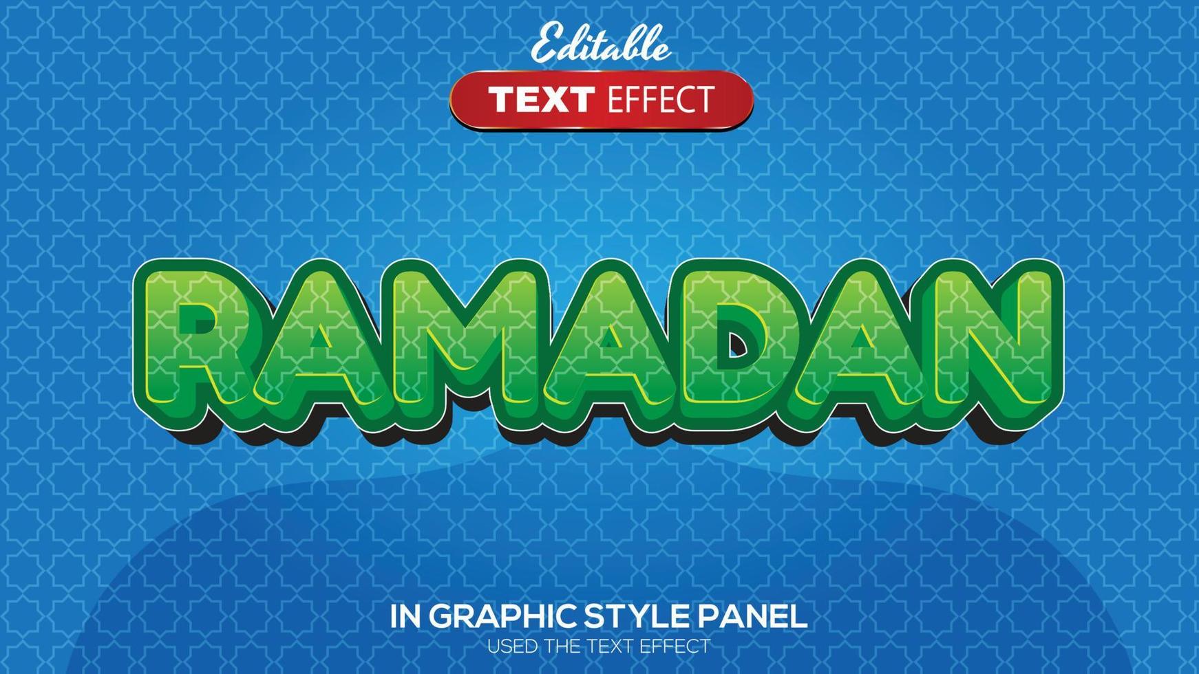 3D editable text effect ramadan theme vector