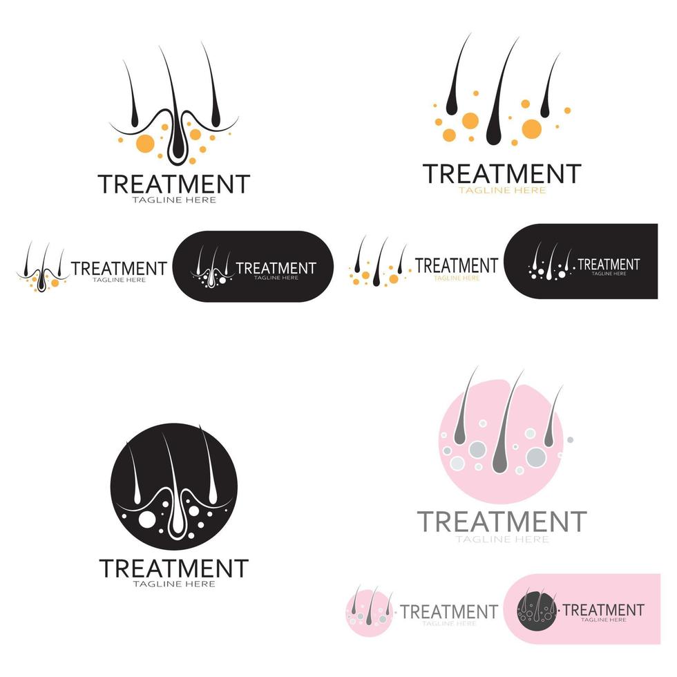 Hair treatment logo hair transplantation logo,removal logo vector image design illustration