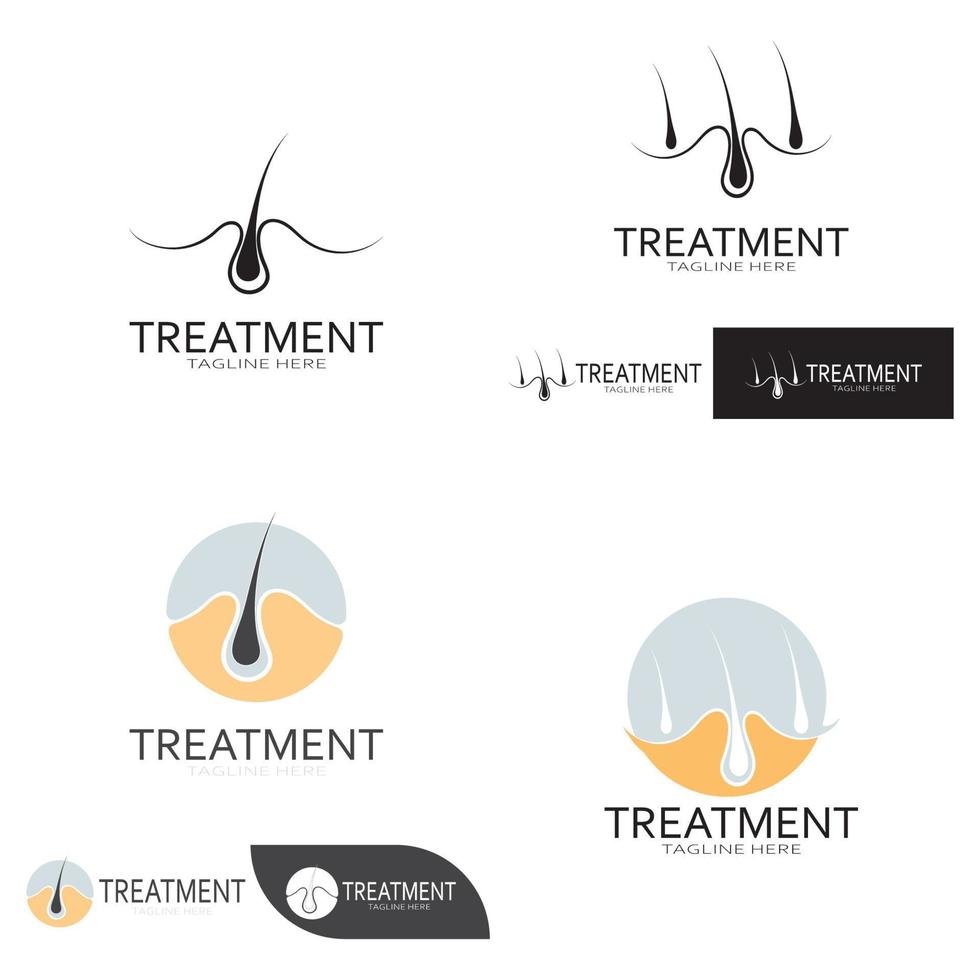 logotipo de tratamiento de cabello logotipo de trasplante de cabello, ilustración de diseño de imagen vectorial de logotipo de eliminación vector