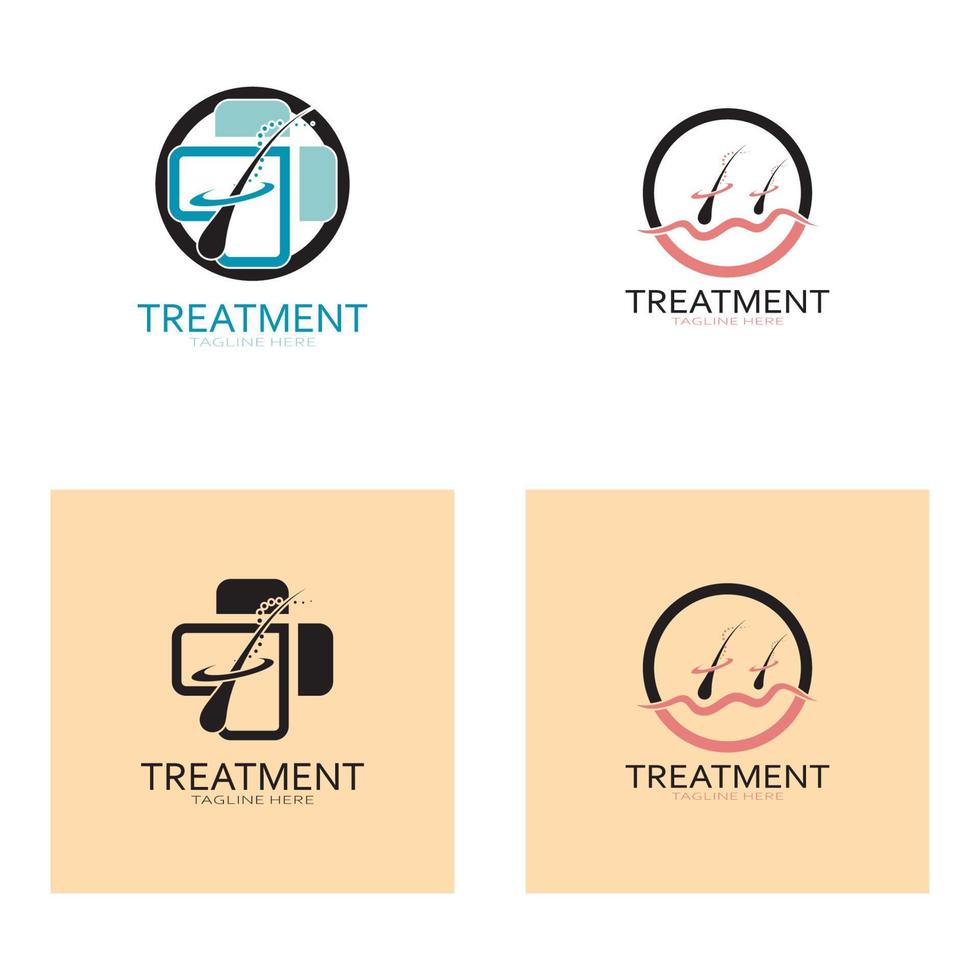Hair treatment logo hair transplantation logo,removal logo vector image design illustration
