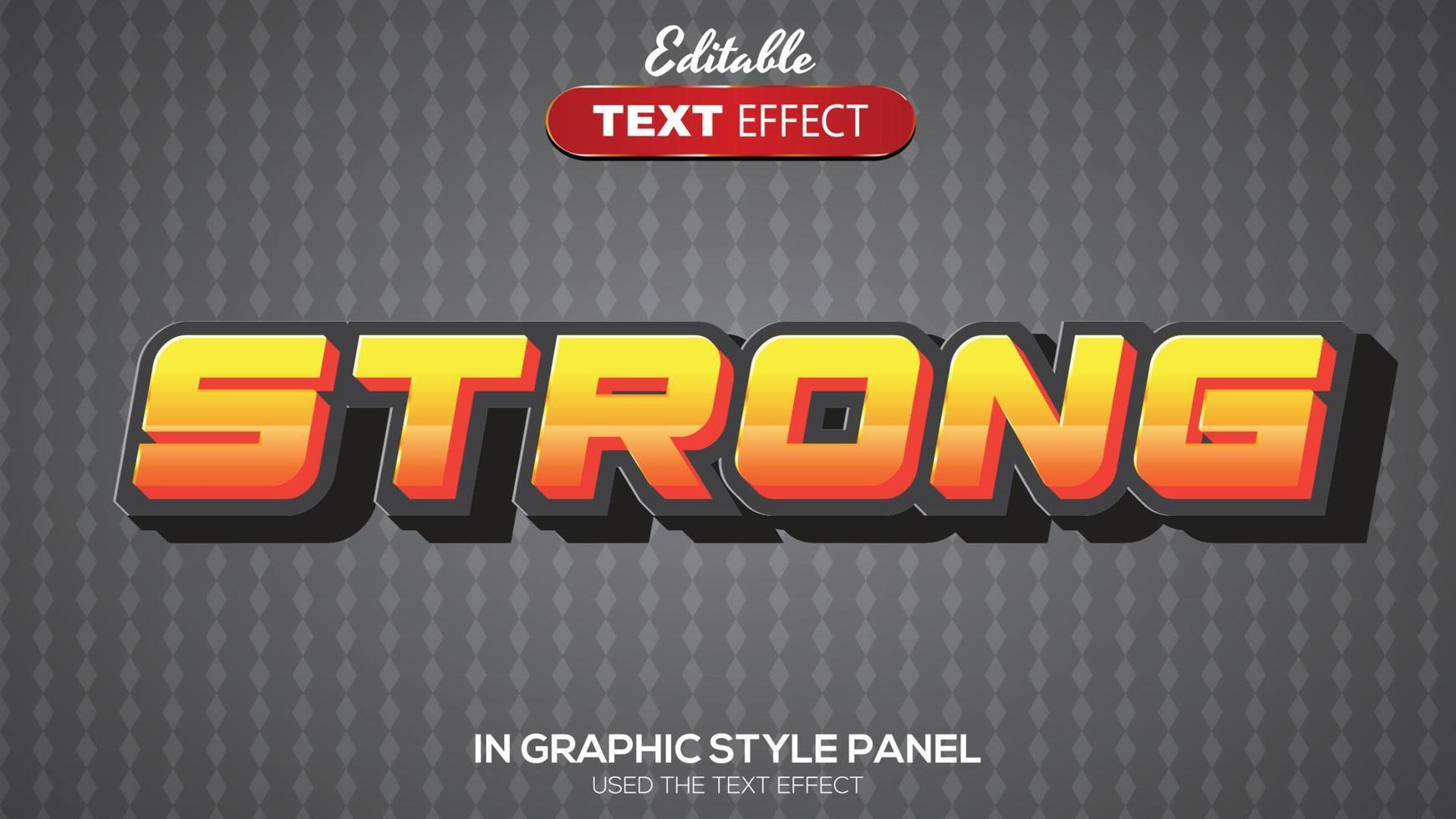 3D editable text effect strong theme vector