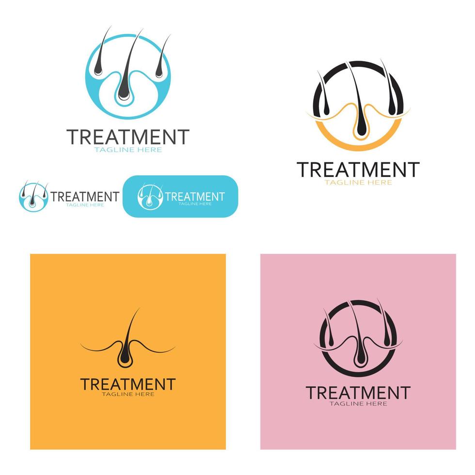 Hair treatment logo hair transplantation logo,removal logo vector image design illustration