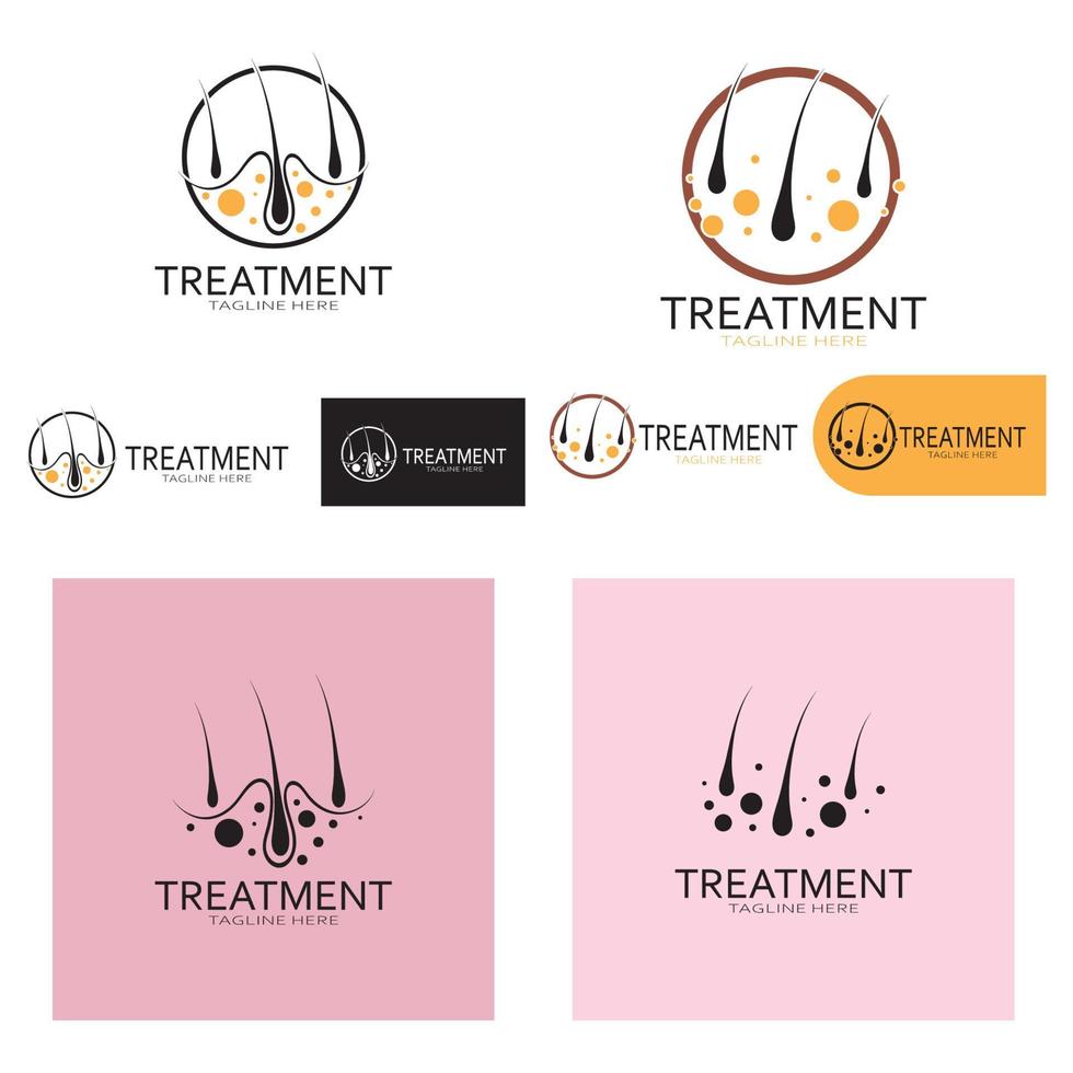 Hair treatment logo hair transplantation logo,removal logo vector image design illustration