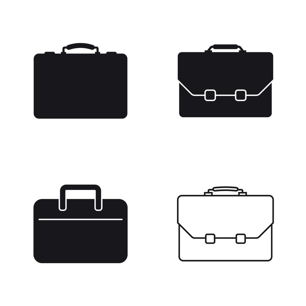 Briefcase icons set. Black on a white background vector