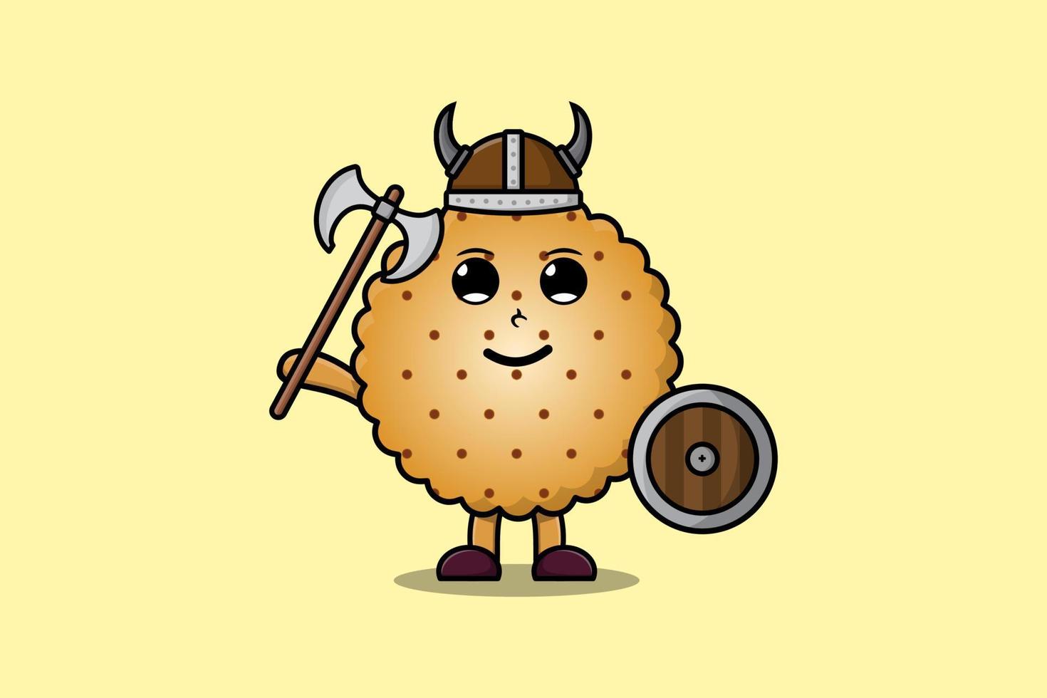 Cute cartoon character Cookies viking pirate vector