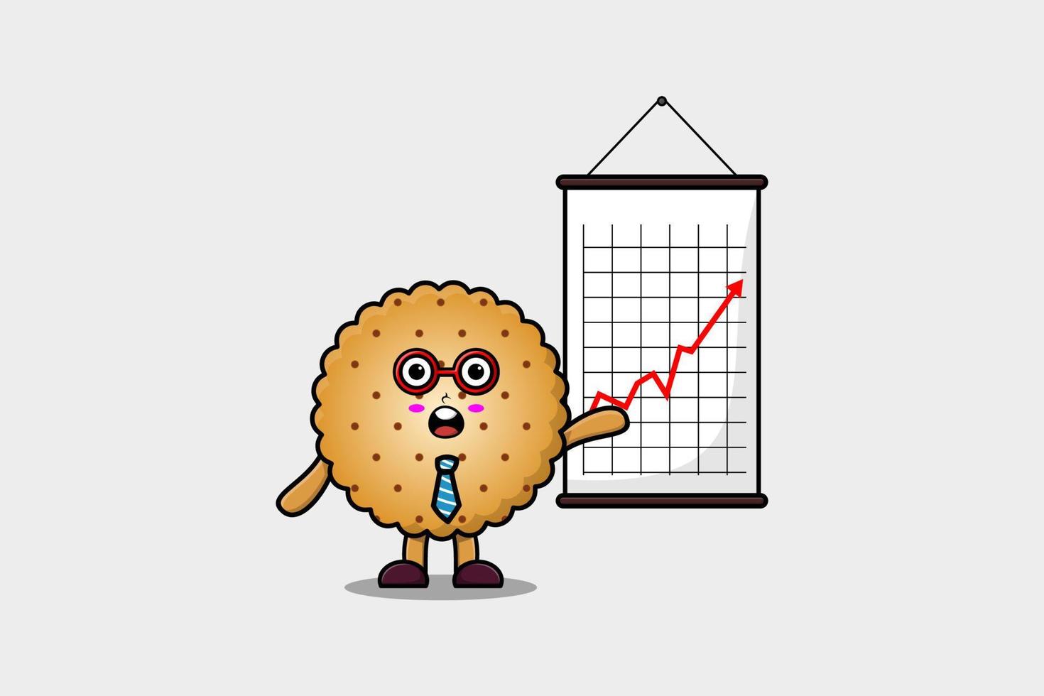 caricatura, galletas, hombre de negocios, presente, información vector