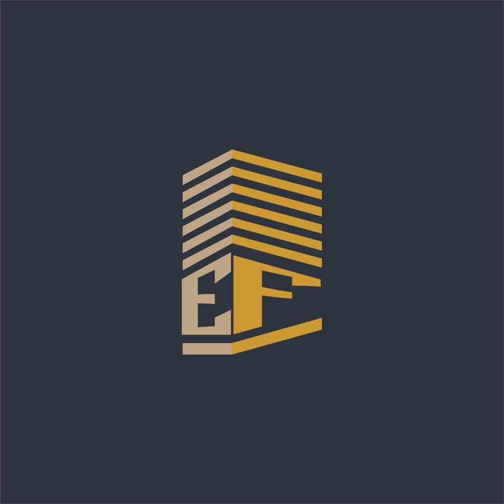 ef monograma inicial ideas de logotipo de bienes raíces vector