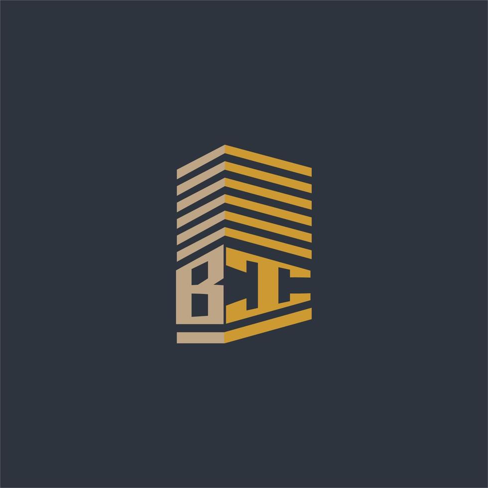 BI initial monogram real estate logo ideas vector