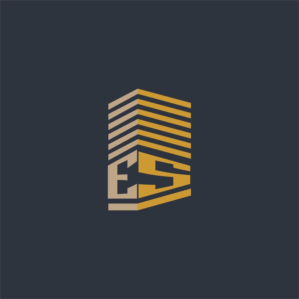 ES initial monogram real estate logo ideas vector