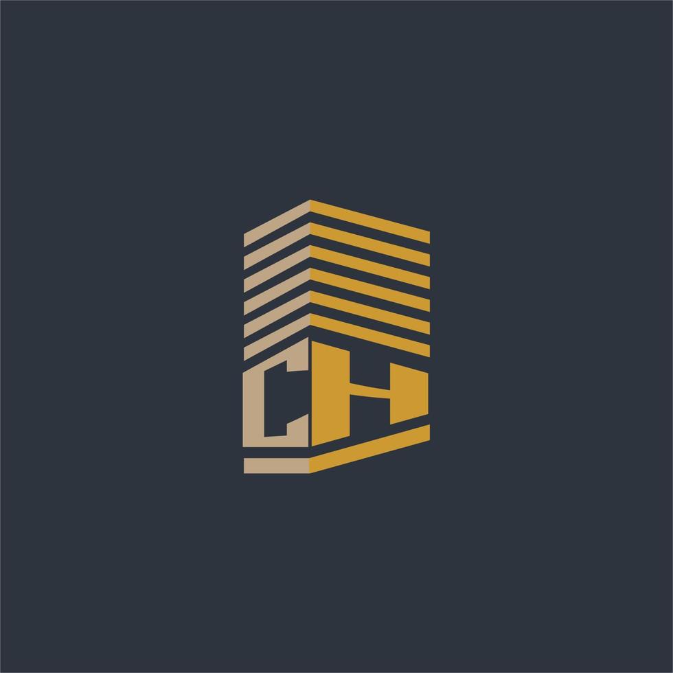 CH initial monogram real estate logo ideas vector