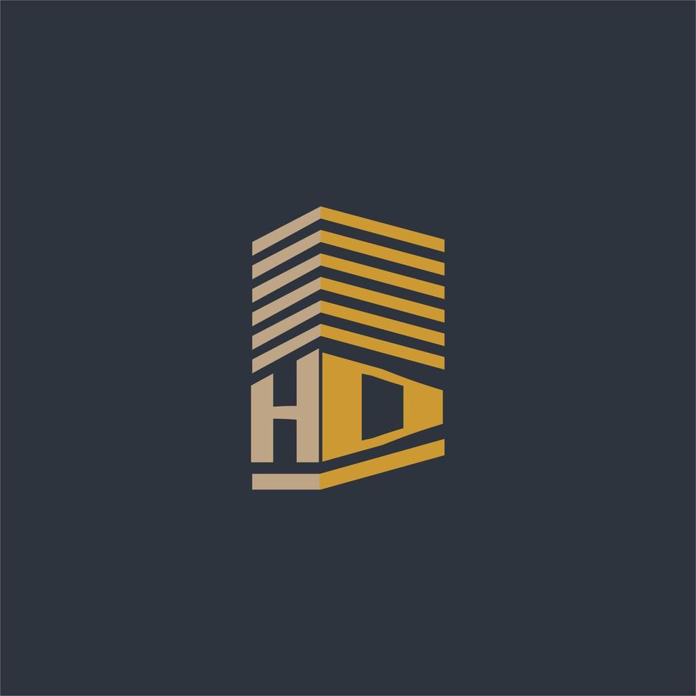 hd monograma inicial ideas de logotipo de bienes raíces vector