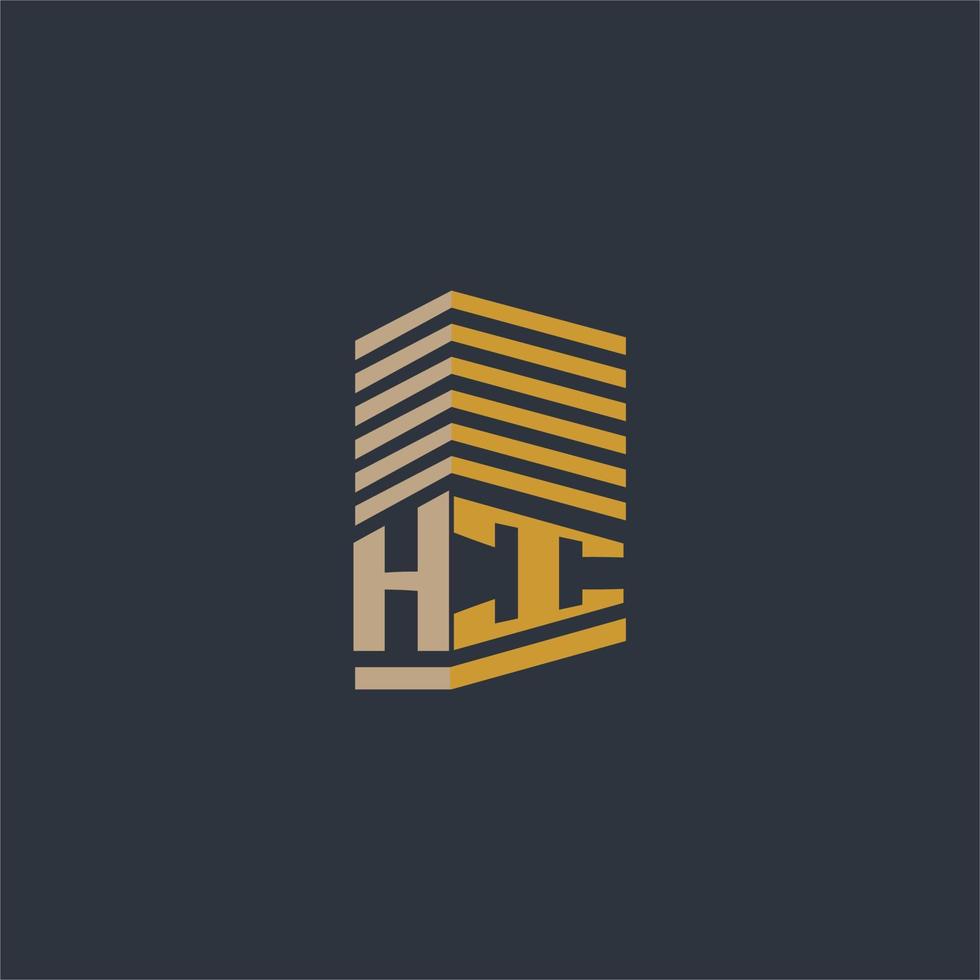 HI initial monogram real estate logo ideas vector