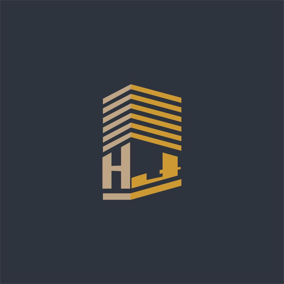 HJ initial monogram real estate logo ideas vector