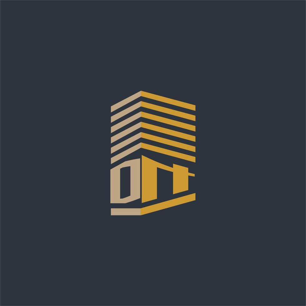 dn inicial monograma ideas de logotipo de bienes raíces vector