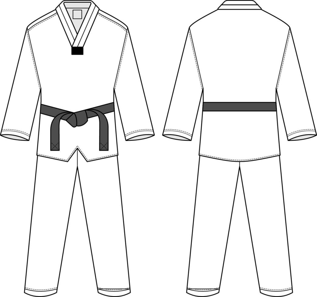 VECTOR LINE ART TAEKWONDO UNIFORM MOCKUP