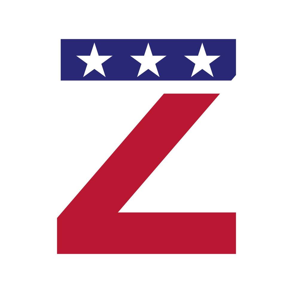 logotipo americano inicial de la letra z para la identidad empresarial, corporativa y de la empresa. logo americano de estados unidos vector