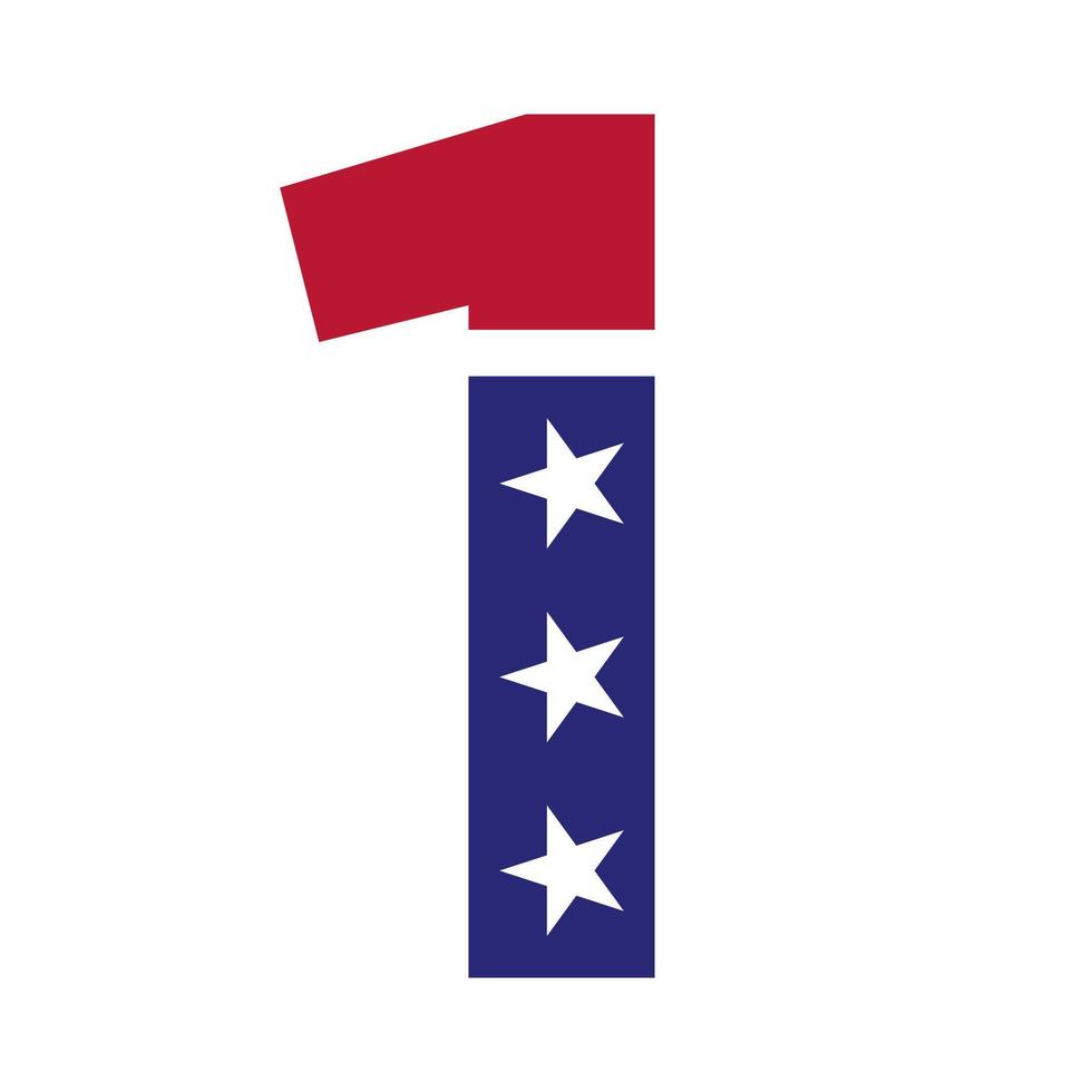 letra inicial 1 logo americano para identidad empresarial, corporativa y de empresa. logo americano de estados unidos vector