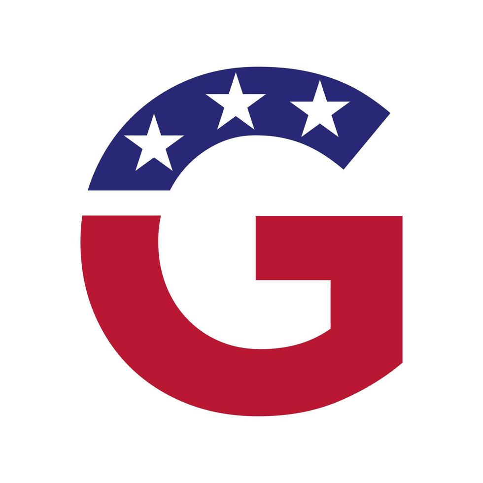 logotipo inicial de la letra g americana para la identidad empresarial, corporativa y de la empresa. logo americano de estados unidos vector