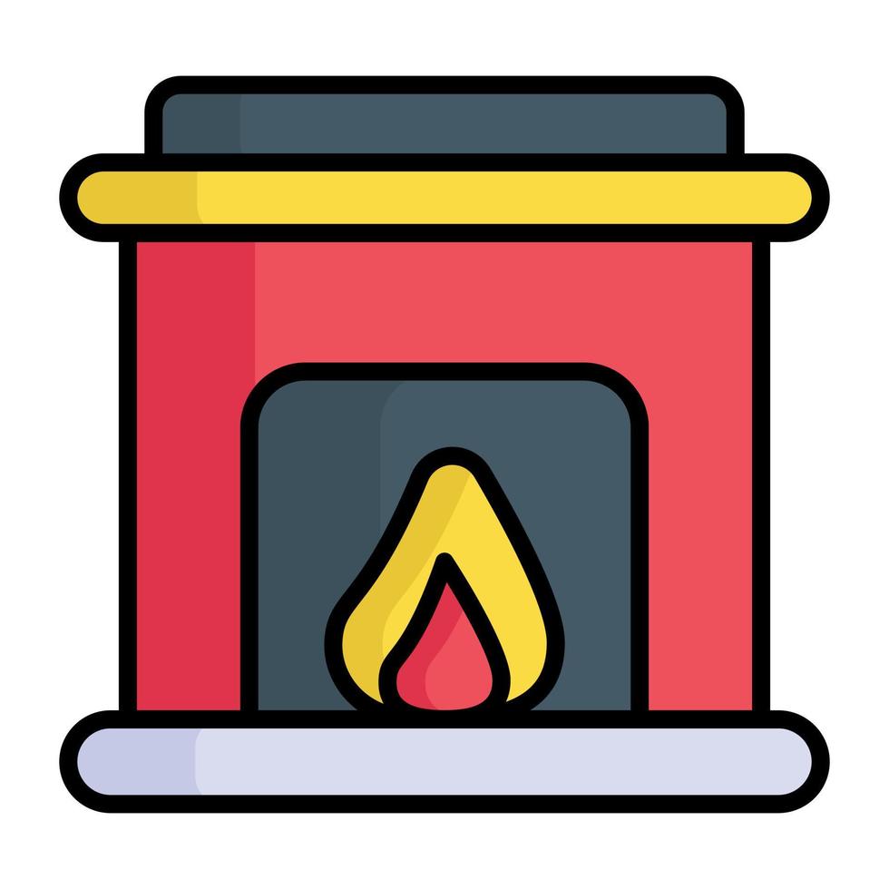 A fireplace vector icon design in trendy style