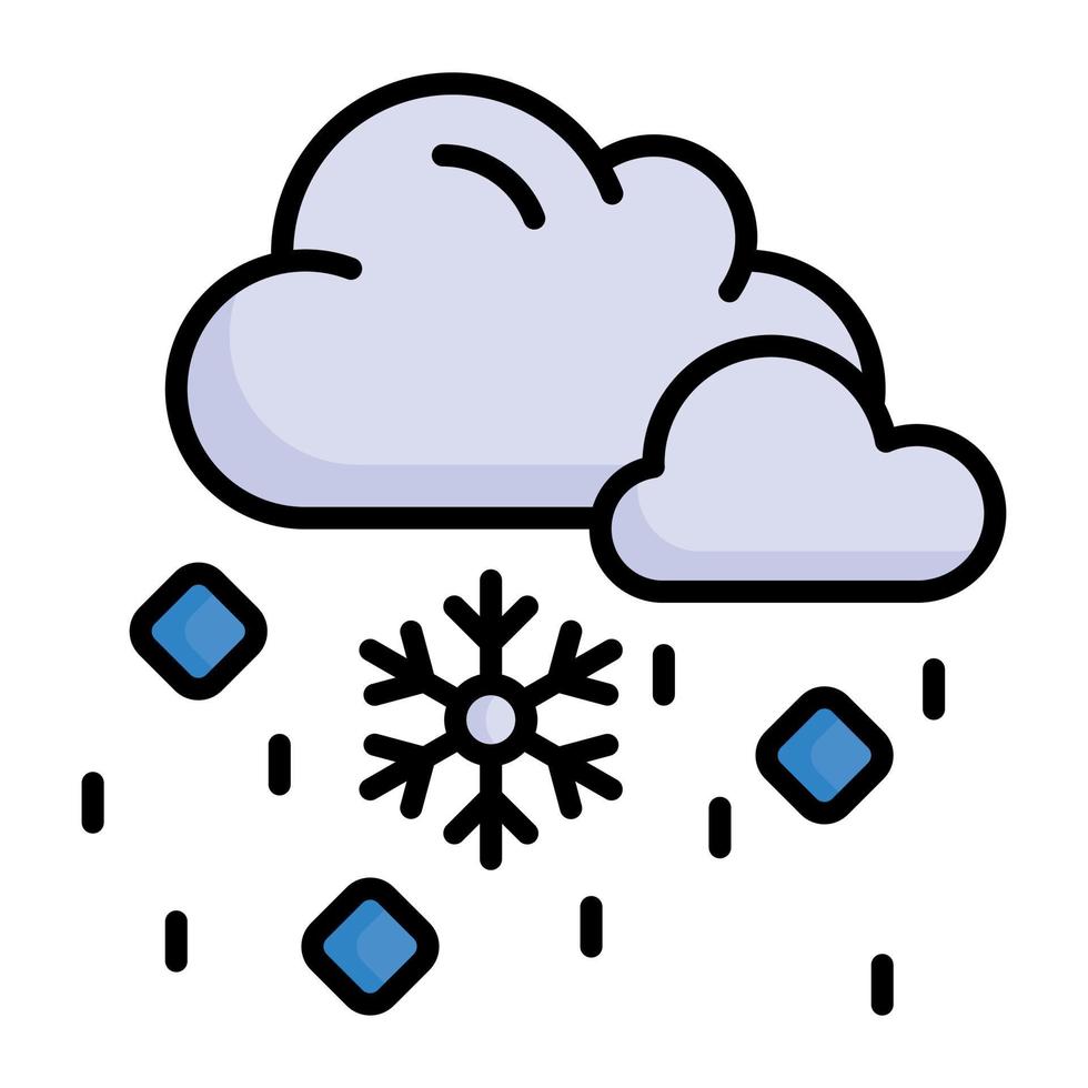 icono de moda de vector de caída de nieve, diseño editable de lluvia helada