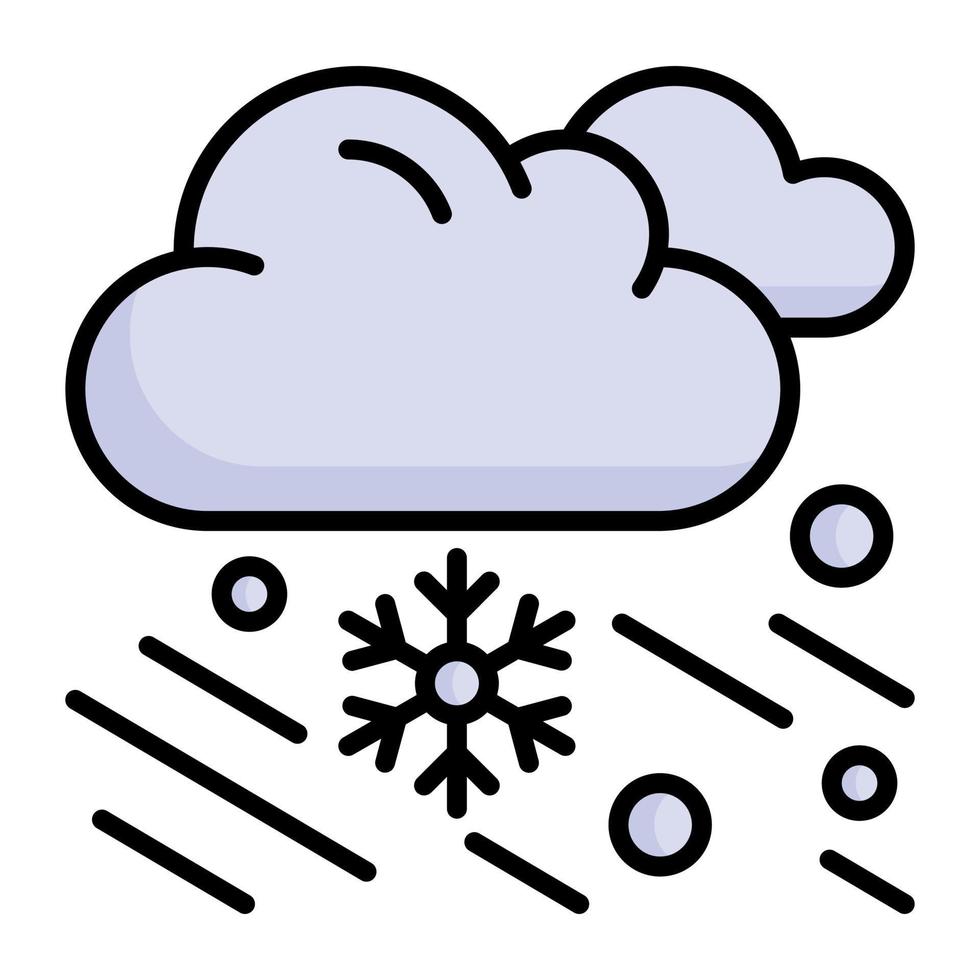 Snowflakes falling from cloud denoting snow falling vector