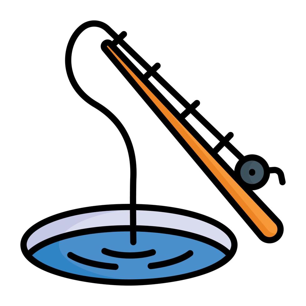 A beautiful vector icon of ice fishing in modern style