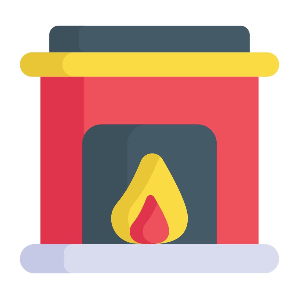 A fireplace vector icon design in trendy style