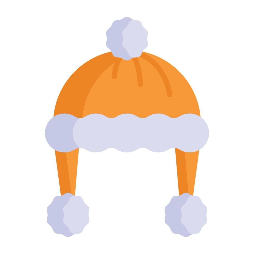 Cute beanie vector icon of winter head protection