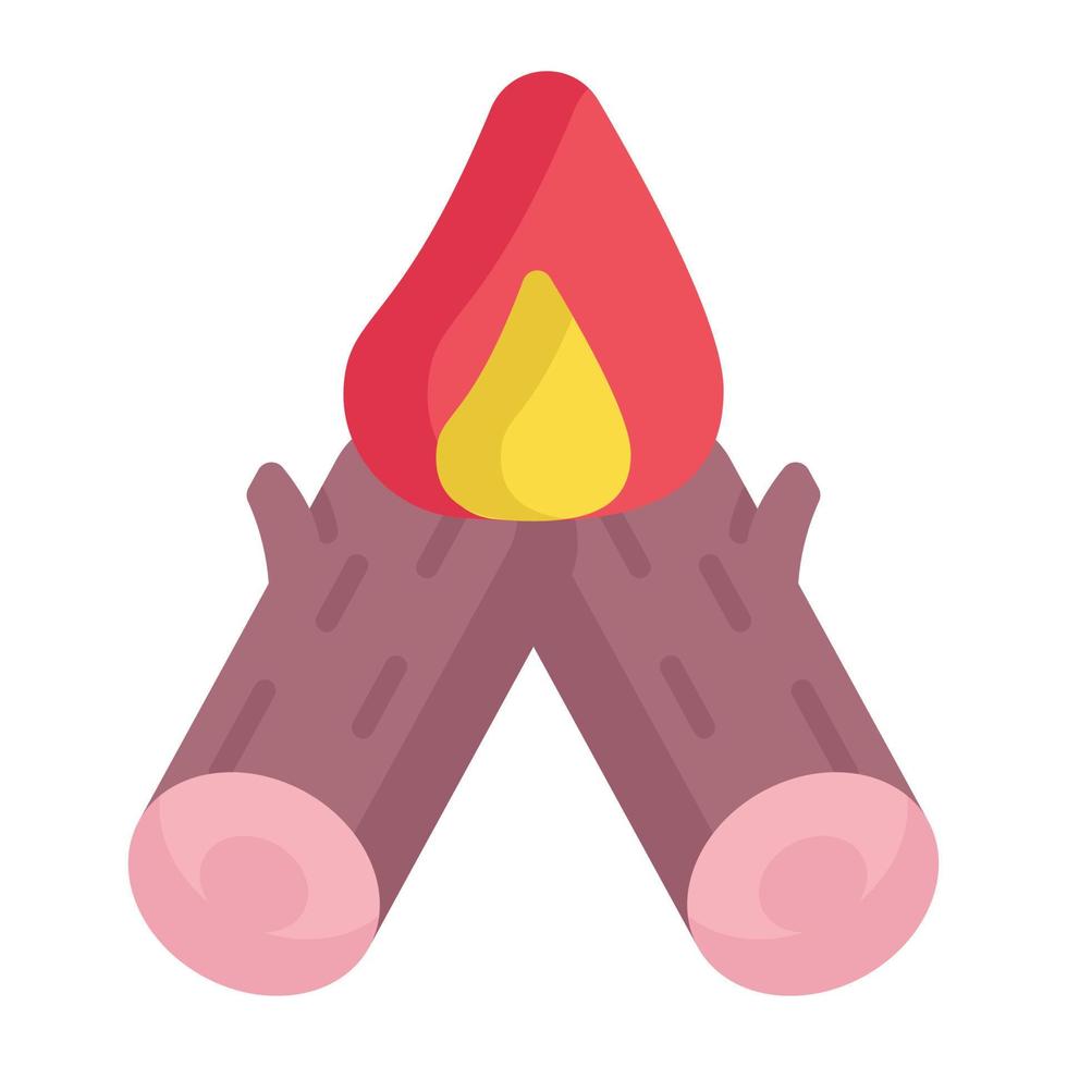 A modern icon design of bonfire in trendy style vector