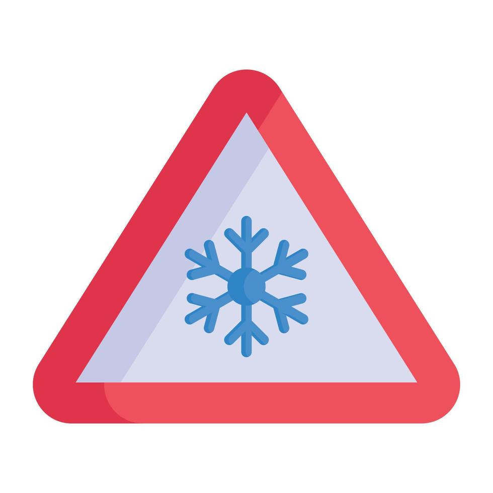 copo de nieve a bordo señal de advertencia de nevadas vector