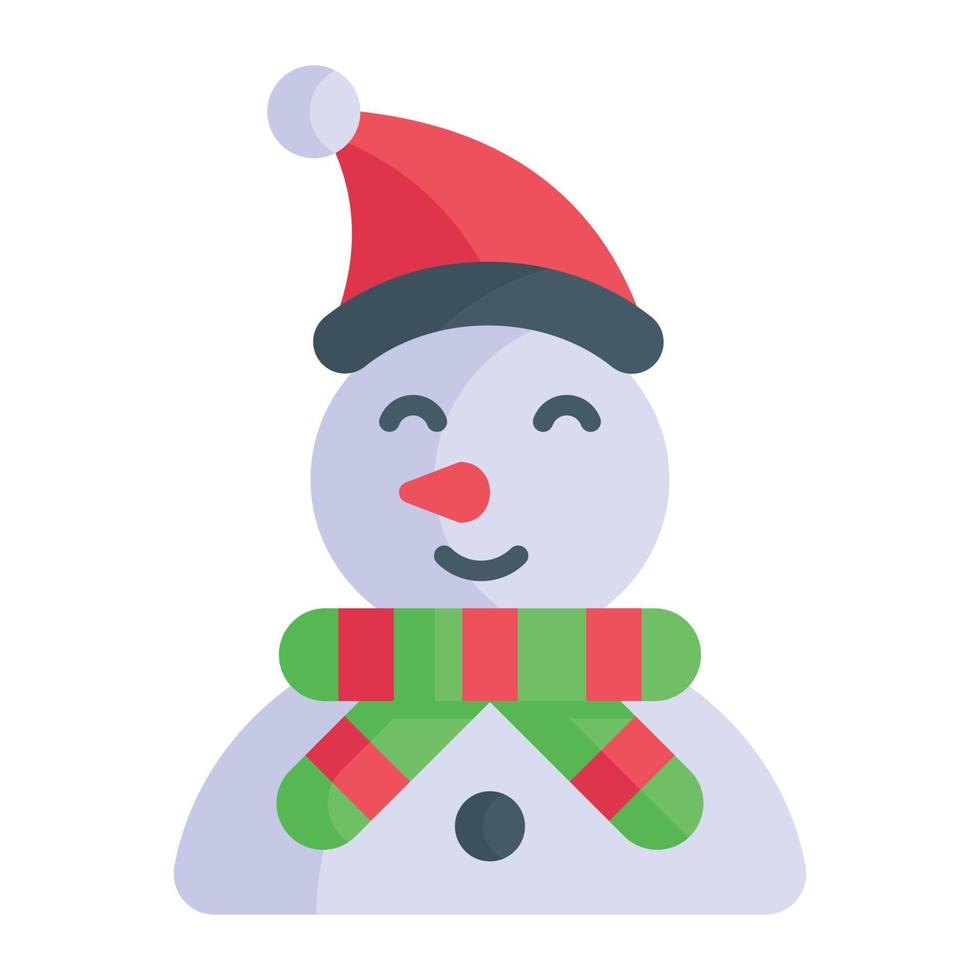 Snowman vector trendy icon on withe background
