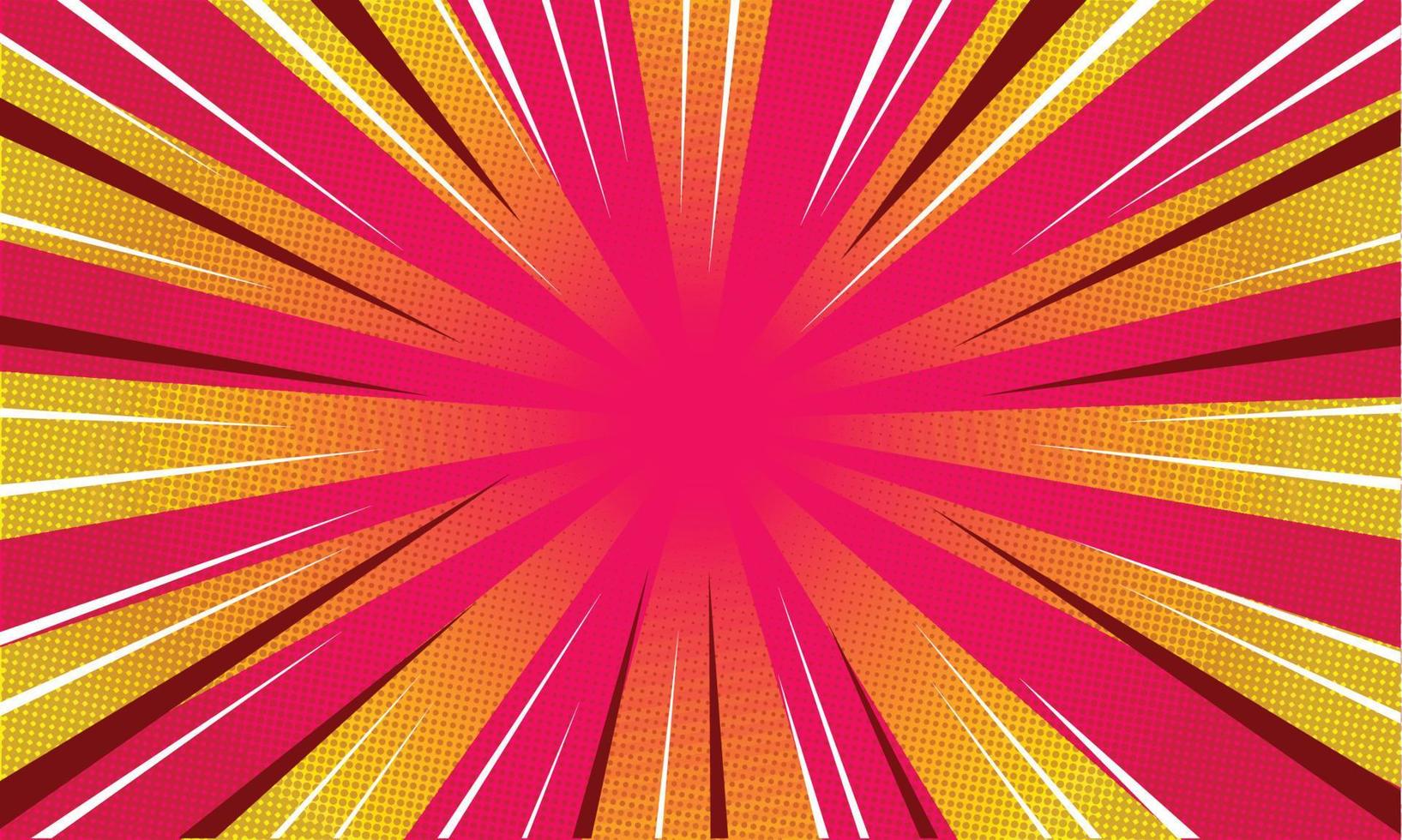 Sunburst con color de cómic. banner y fondo de marco de superhéroe vector