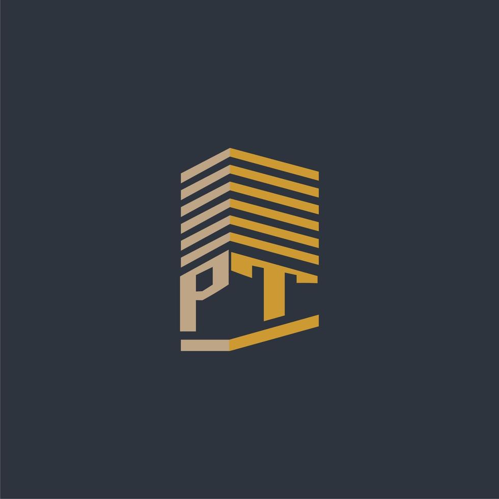 PT initial monogram real estate logo ideas vector